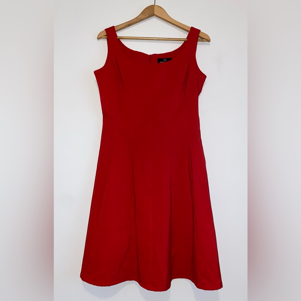 Pleated Fit&Flare Red Dress